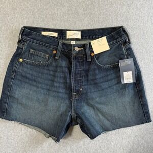 Universal Thread 90s Baggy Shorts Retro Size 4 Blue NEW Denim Cut Off Mid Rise